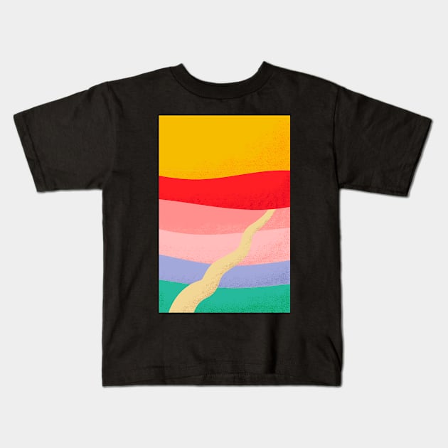 colorful road to nowhere | portrait canvas print Kids T-Shirt by colorofmagic